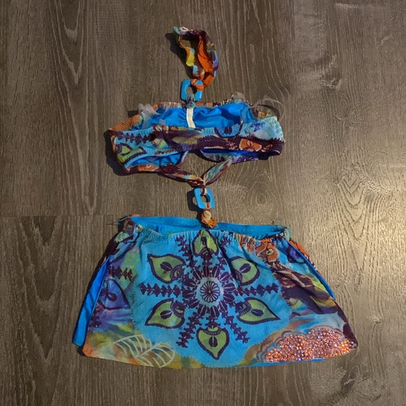 Dance costume, custom made, size child small/medium, clear straps - Picture 5 of 8